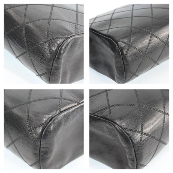 AUTHENTIC CHANEL Matelasse Black Leather Pouch Bag bsj797-121225 - Picture 7 of 16